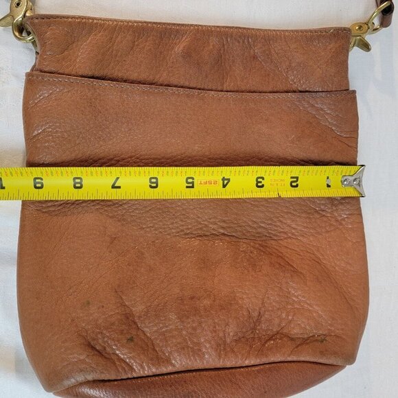 Vintage Libaire Brown Pebbled Leather Crossbody Purse - Picture 8 of 8